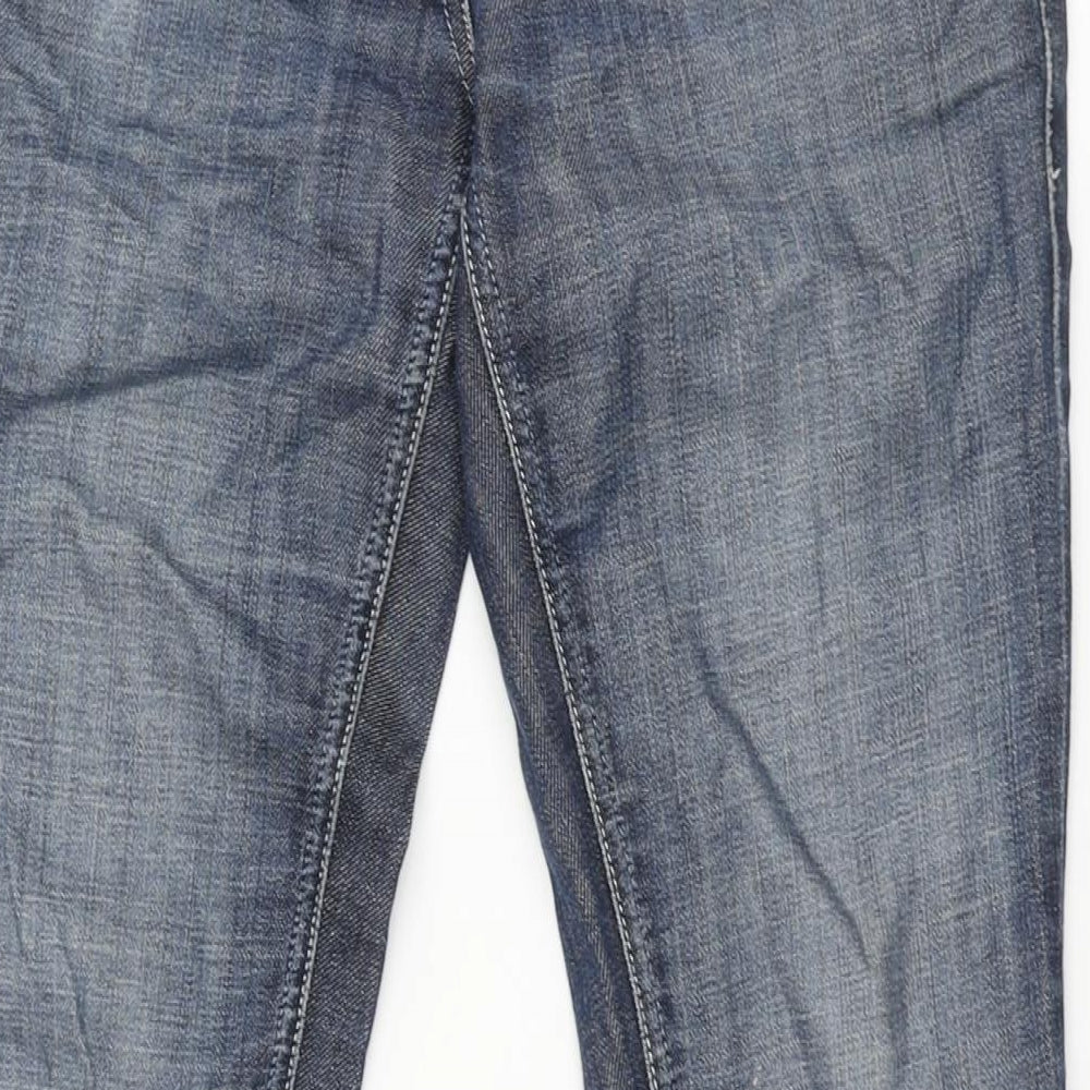 River Island Womens Blue Cotton Straight Jeans Size 8 L29 in Regular Zip