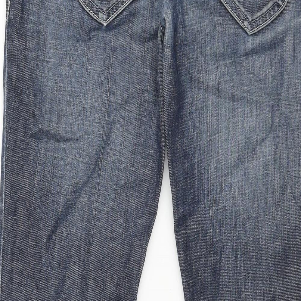 River Island Womens Blue Cotton Straight Jeans Size 8 L29 in Regular Zip