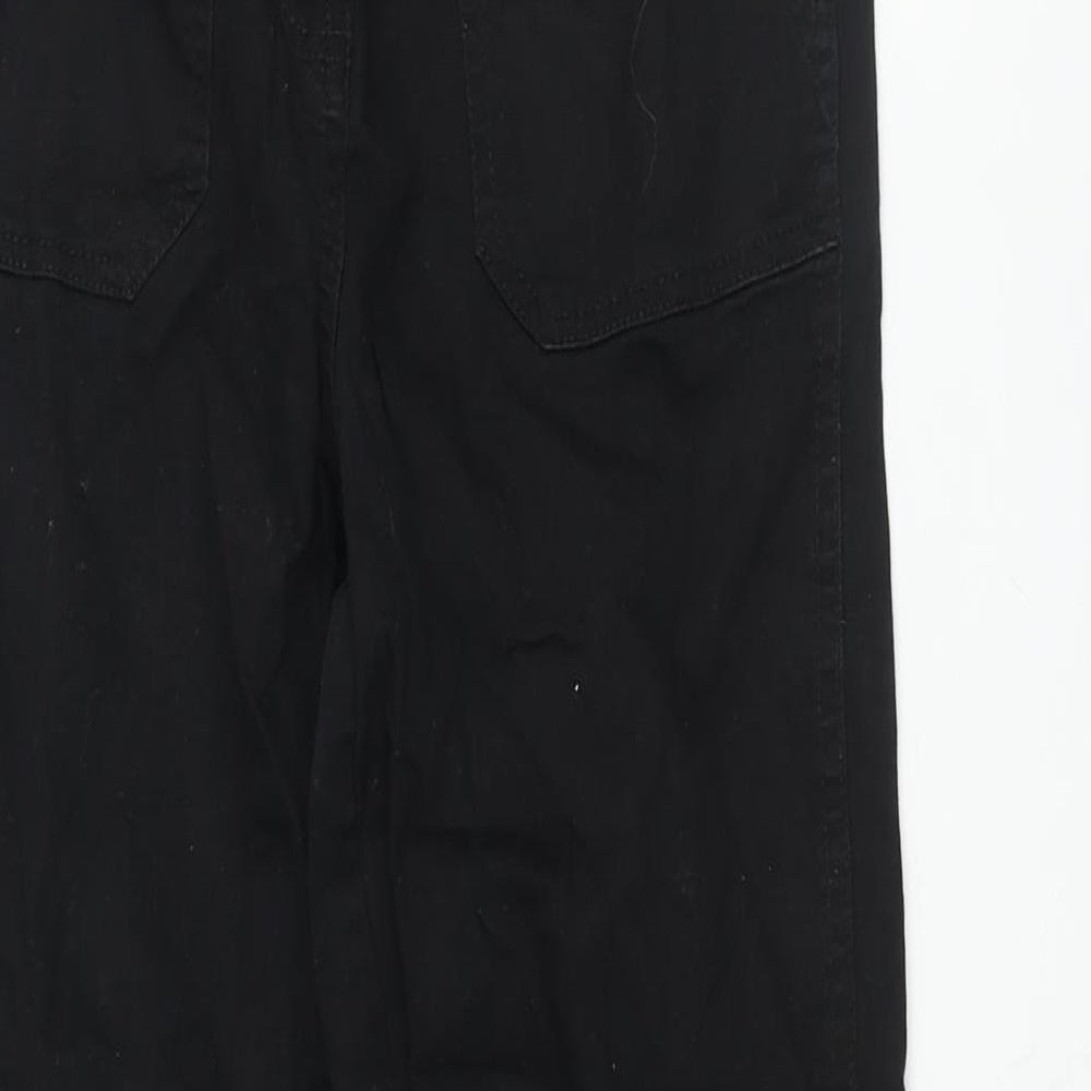 Papaya Womens Black Cotton Tapered Jeans Size 8 L25 in Regular Zip