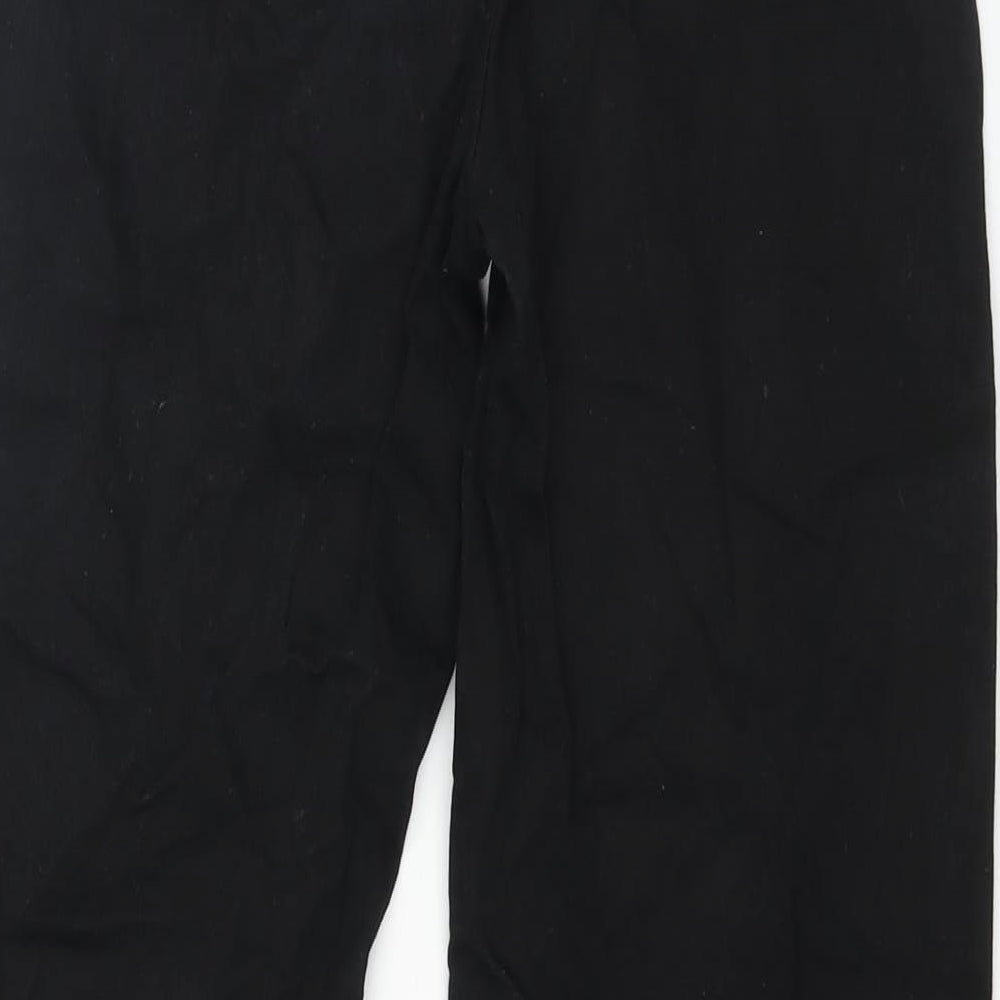 Papaya Womens Black Cotton Tapered Jeans Size 8 L25 in Regular Zip