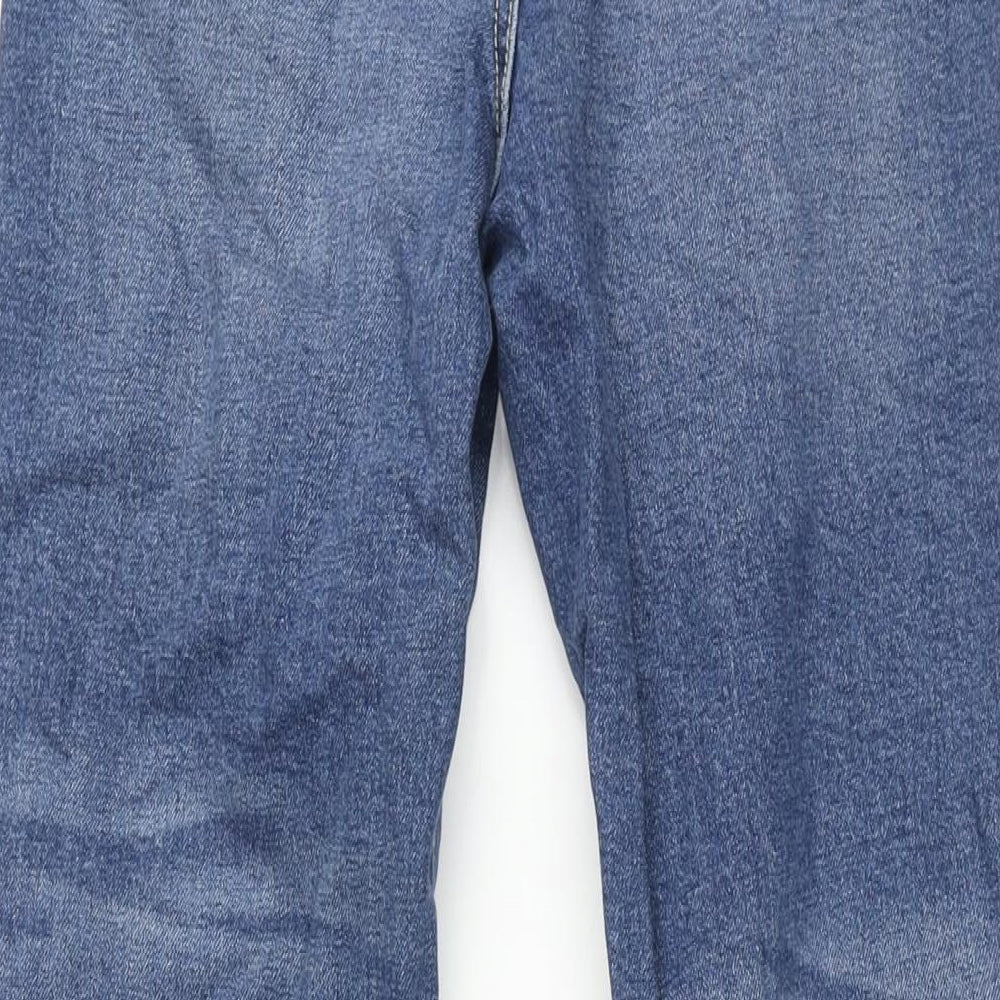 George Womens Blue Cotton Straight Jeans Size 12 L30 in Regular Zip