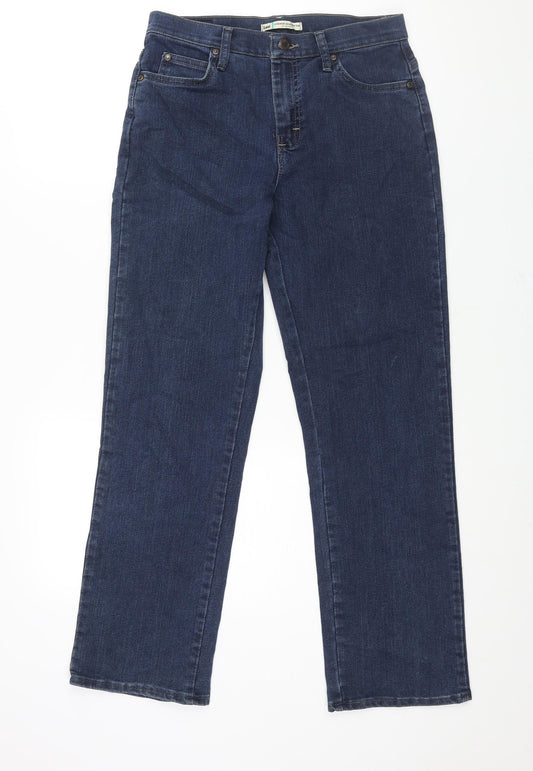 Lee Mens Blue Cotton Straight Jeans Size 30 in L30 in Regular Zip