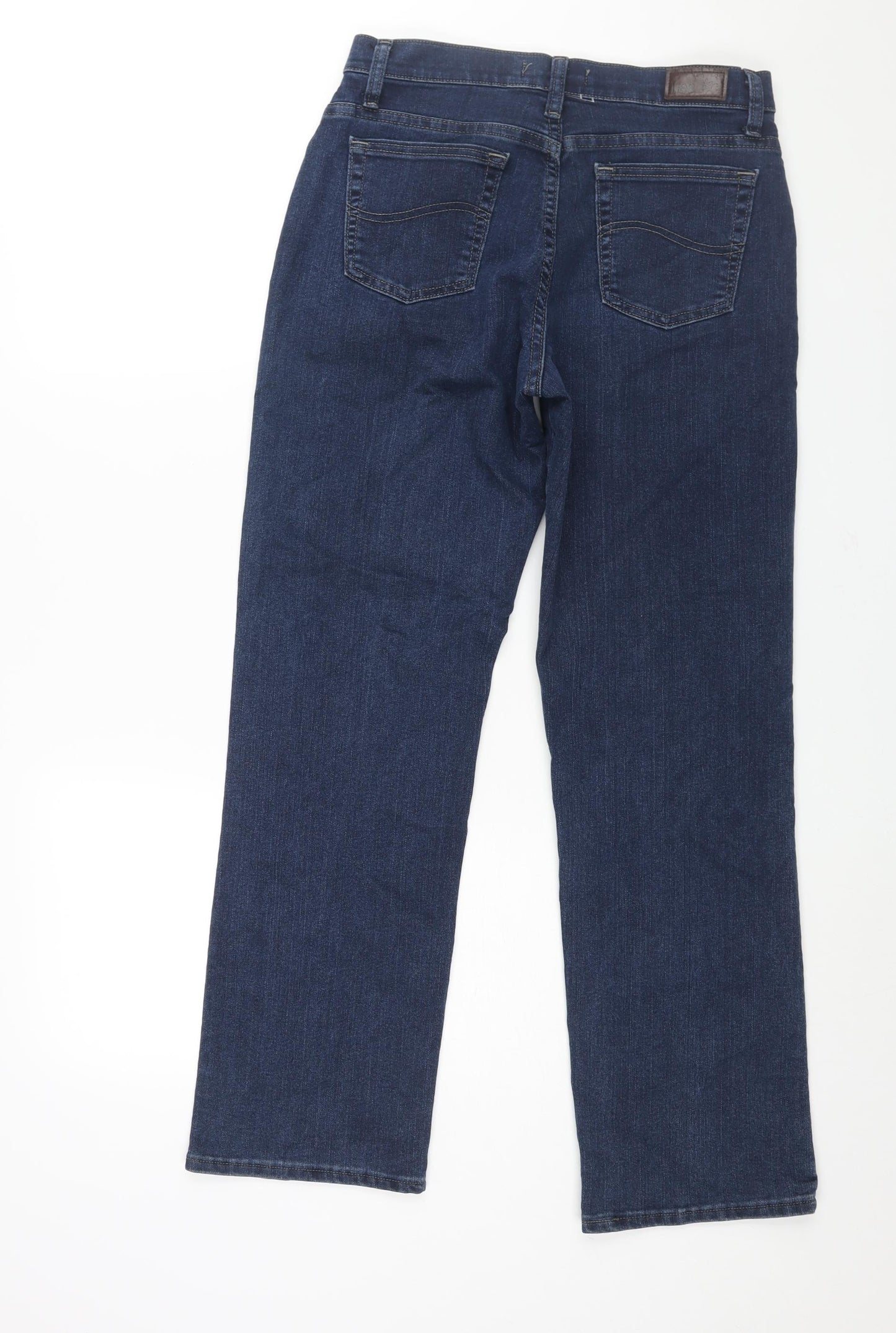 Lee Mens Blue Cotton Straight Jeans Size 30 in L30 in Regular Zip