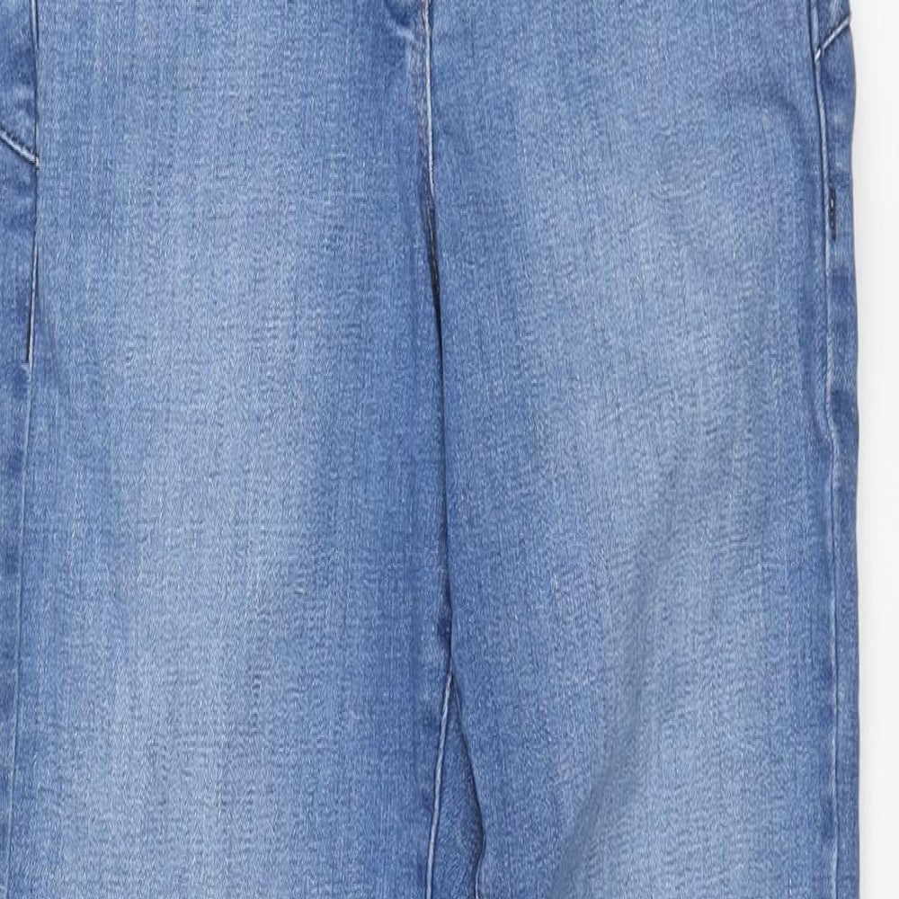 NEXT Womens Blue Cotton Straight Jeans Size 12 L30 in Regular Zip