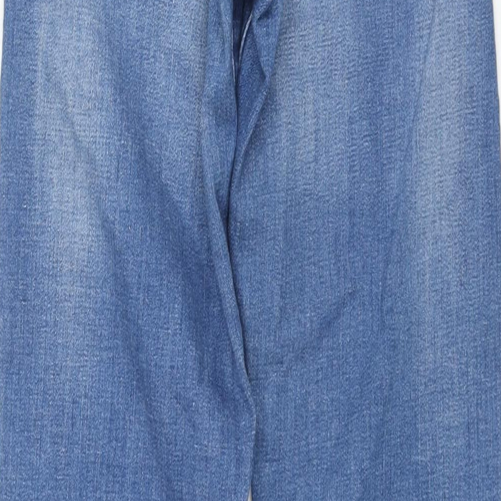 NEXT Womens Blue Cotton Straight Jeans Size 12 L30 in Regular Zip