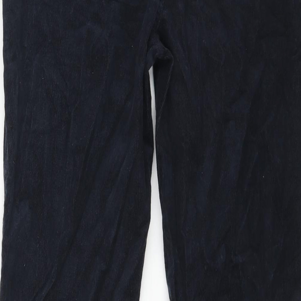 Marks and Spencer Womens Blue Cotton Trousers Size 12 L28 in Regular Zip