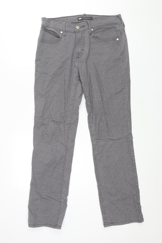 Levi's Womens Grey Geometric Cotton Straight Jeans Size 29 in L32 in Regular Zip