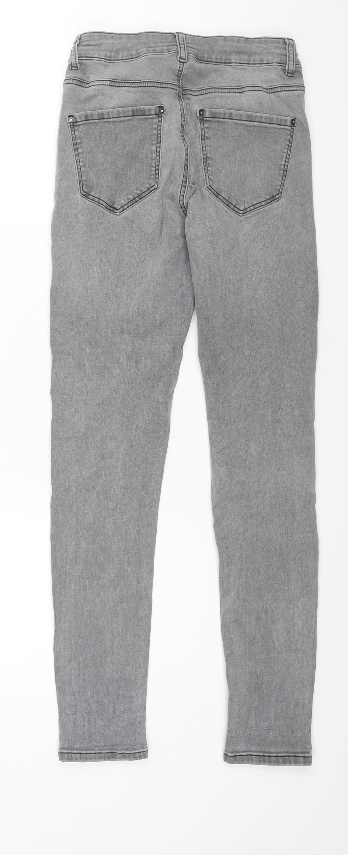 Hallhuber Womens Grey Cotton Skinny Jeans Size 8 L28 in Regular Zip