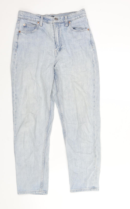 Gap Womens Blue Cotton Mom Jeans Size 10 L25 in Regular Zip