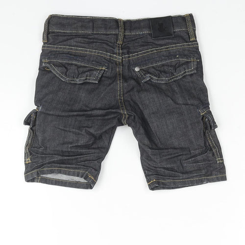 H&M Boys Blue Cotton Cargo Shorts Size 3 Years Regular Zip - Waist 24