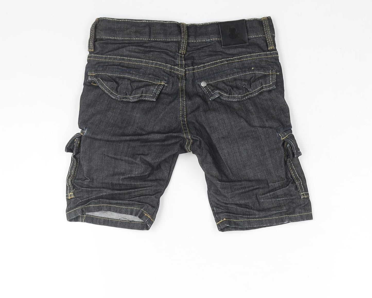 H&M Boys Blue Cotton Cargo Shorts Size 3 Years Regular Zip - Waist 24