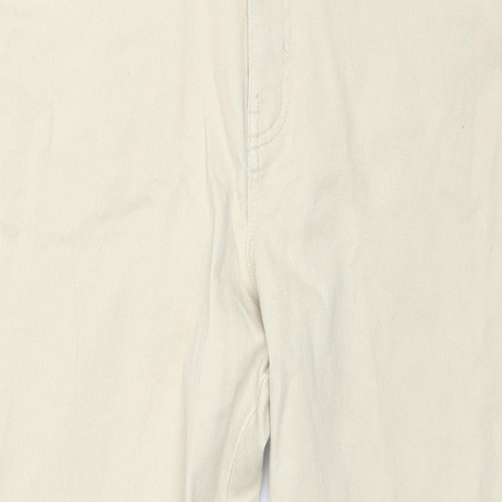 Chadwicks Womens Beige Cotton Wide-Leg Jeans Size 12 L28 in Regular Zip