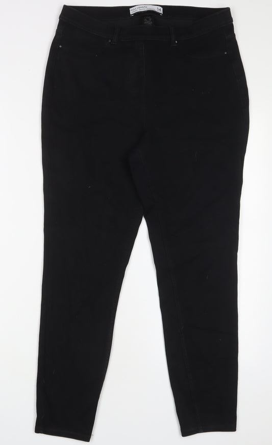 NEXT Womens Black Cotton Jegging Jeans Size 14 L28 in Regular