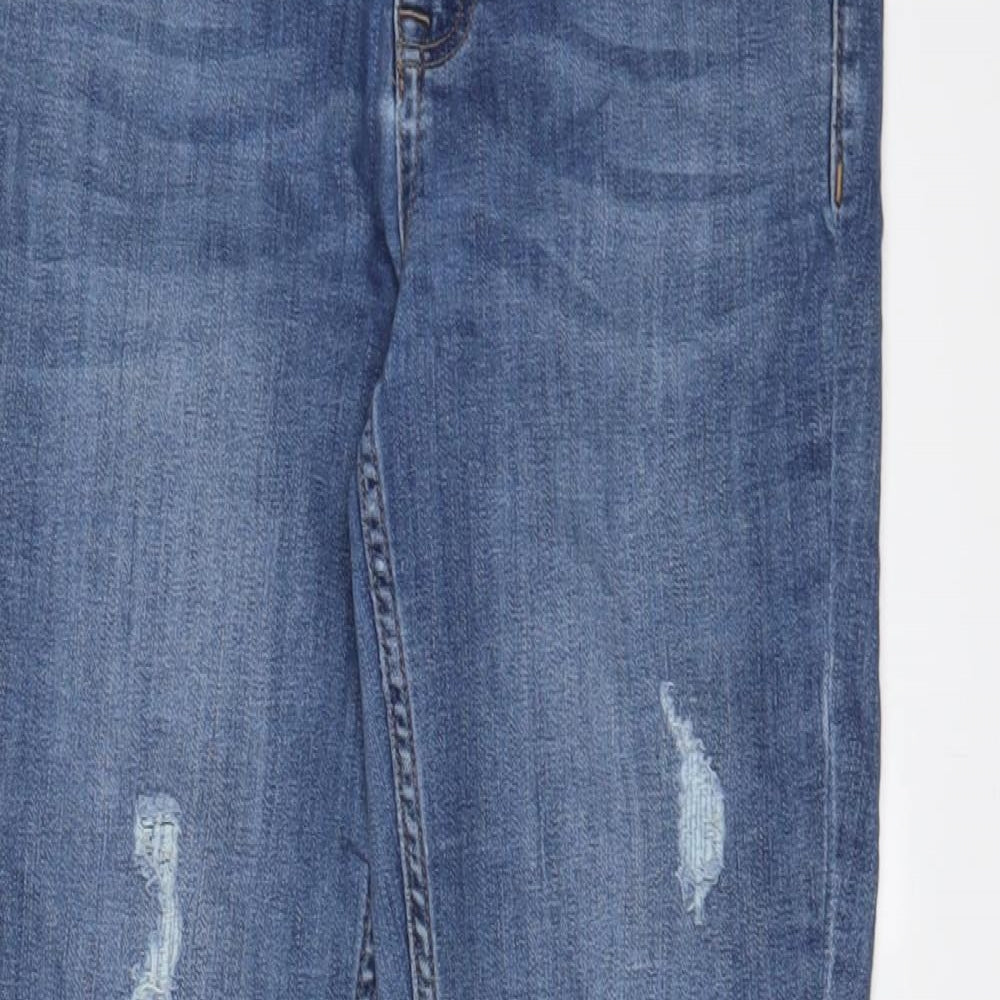 Oasis Womens Blue Cotton Skinny Jeans Size 10 L26 in Regular Zip - Ankle Zips