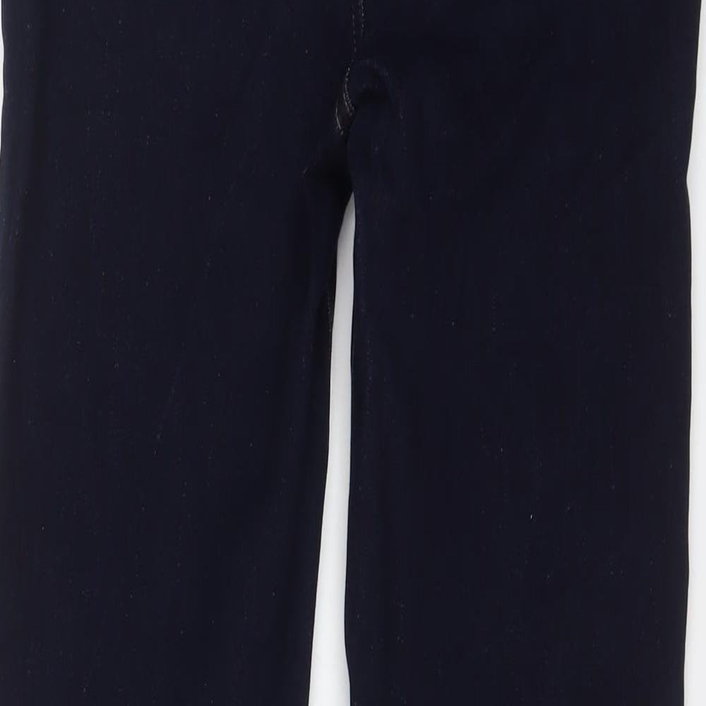 Marks and Spencer Womens Blue Cotton Straight Jeans Size 12 L29 in Regular Zip