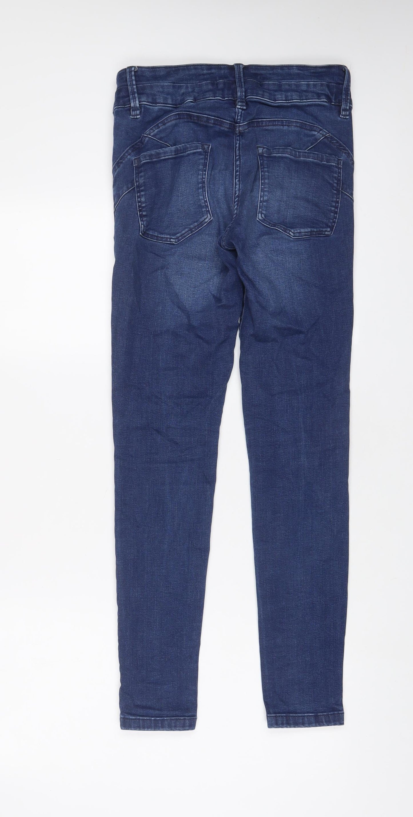 NEXT Womens Blue Cotton Skinny Jeans Size 10 L30 in Regular Zip