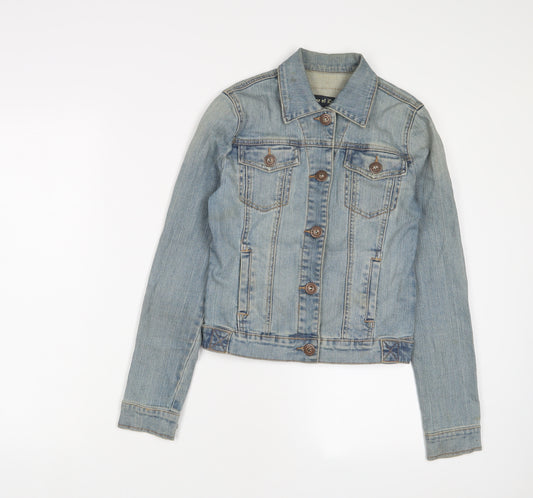 House Of Denim Womens Blue Jacket Size 8 Button