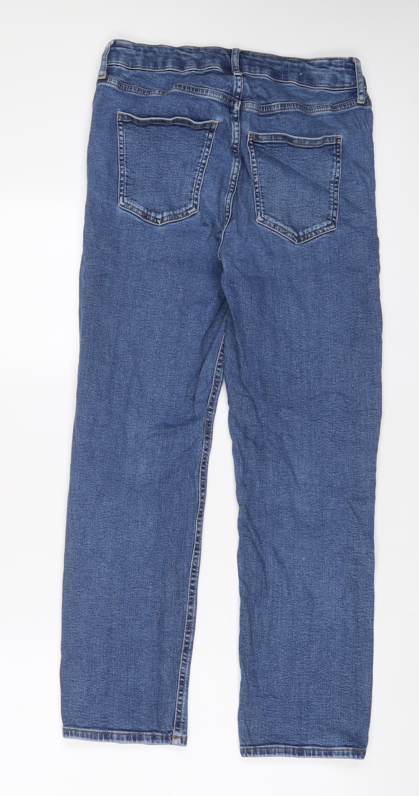 Boden Womens Blue Cotton Straight Jeans Size 12 L28 in Slim Zip