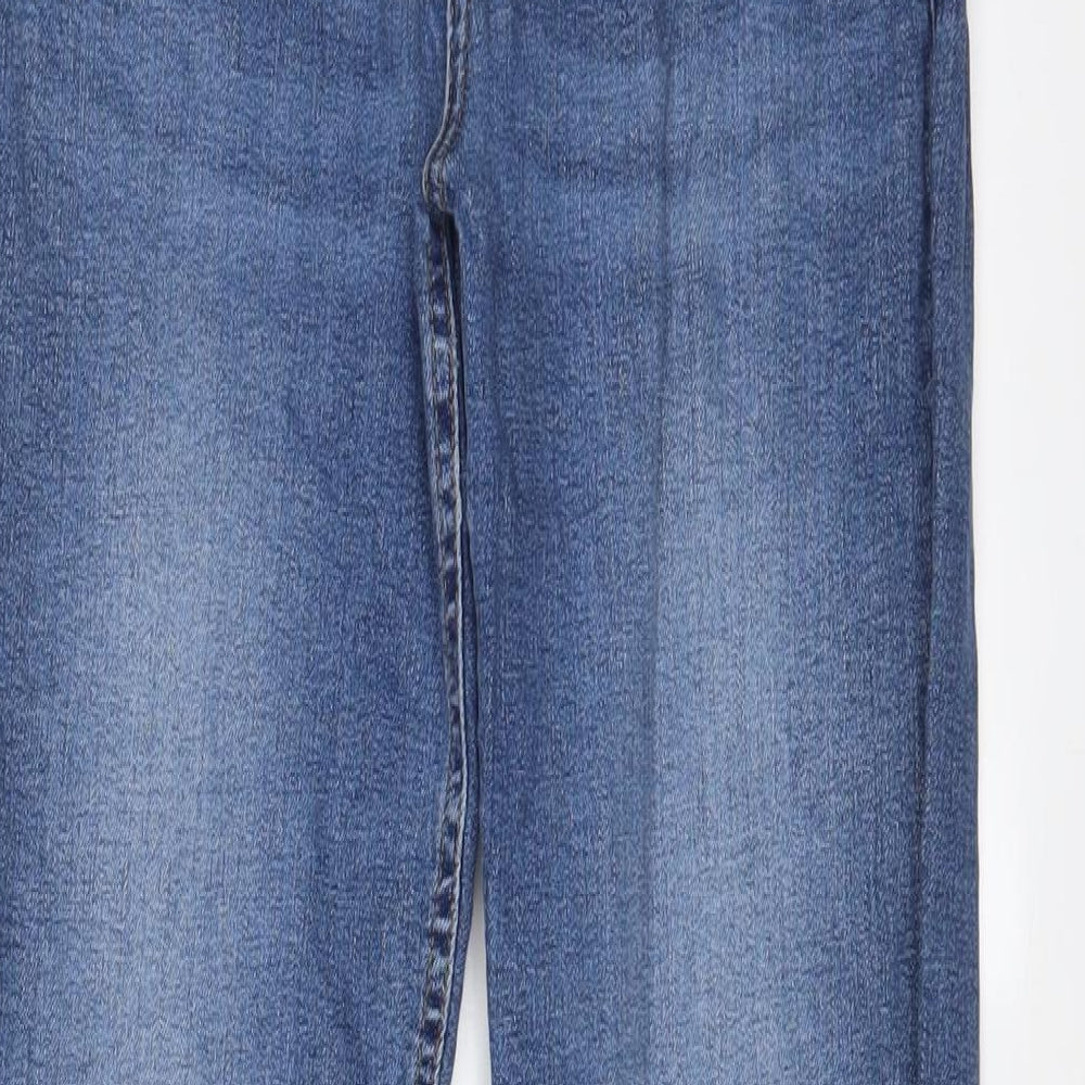 Boden Womens Blue Cotton Straight Jeans Size 12 L28 in Slim Zip