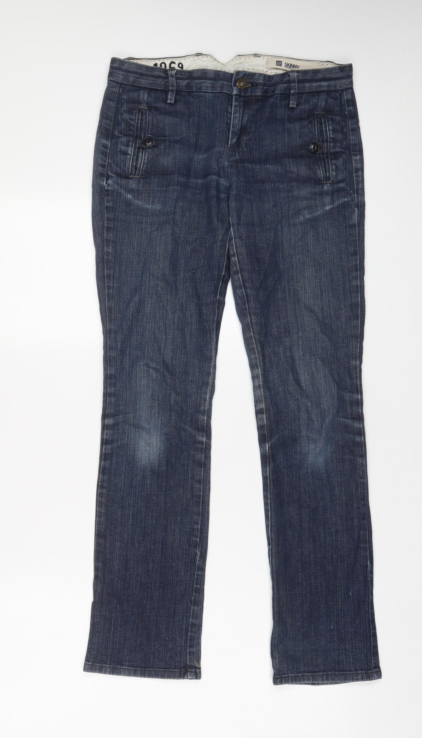 Gap Womens Blue Cotton Skinny Jeans Size 8 L30 in Regular Zip