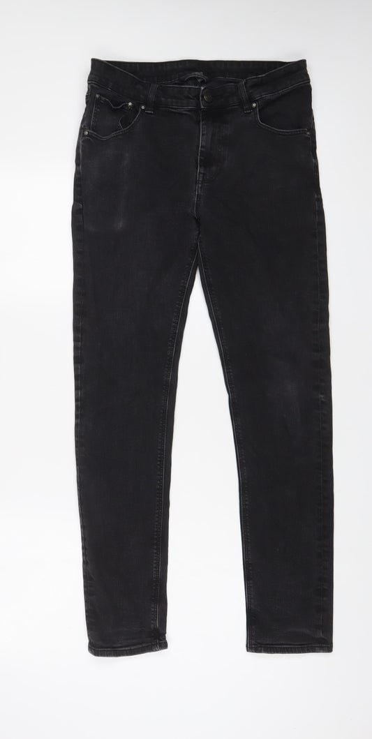 ASOS Mens Black Cotton Skinny Jeans Size 32 in L32 in Regular Zip