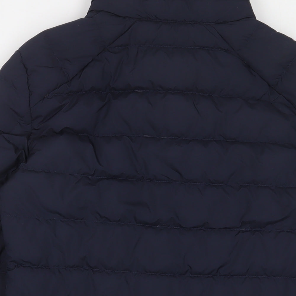 Zara Mens Blue Quilted Jacket Size S Zip - Zip Pockets