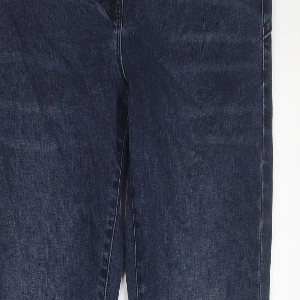 NEXT Womens Blue Cotton Skinny Jeans Size 14 L29 in Regular Zip