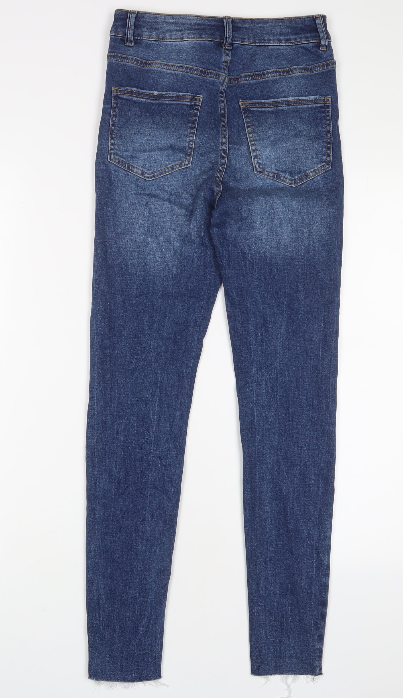 Denim & Co. Womens Blue Cotton Skinny Jeans Size 8 L28 in Regular Zip