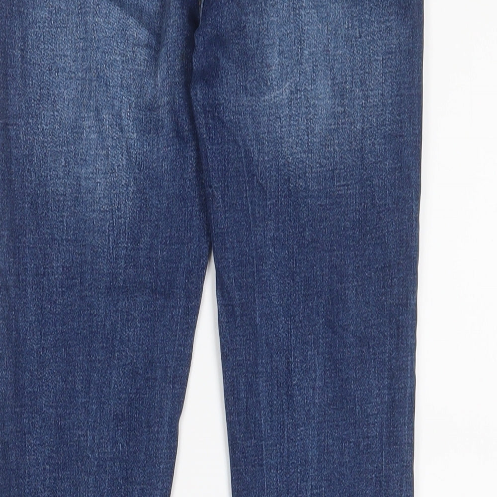 Denim & Co. Womens Blue Cotton Skinny Jeans Size 8 L28 in Regular Zip