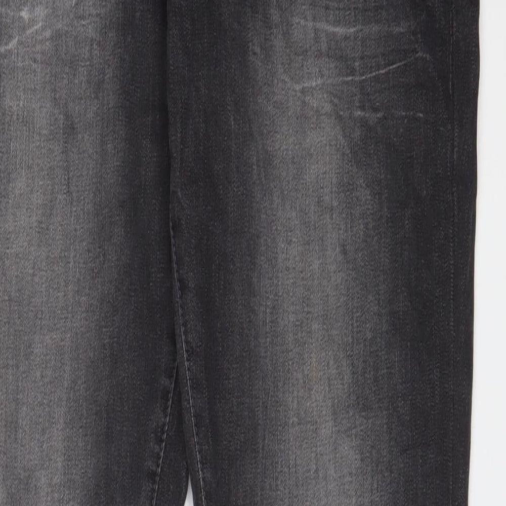 Pierre Cardin Mens Grey Cotton Straight Jeans Size 36 in L30 in Slim Zip