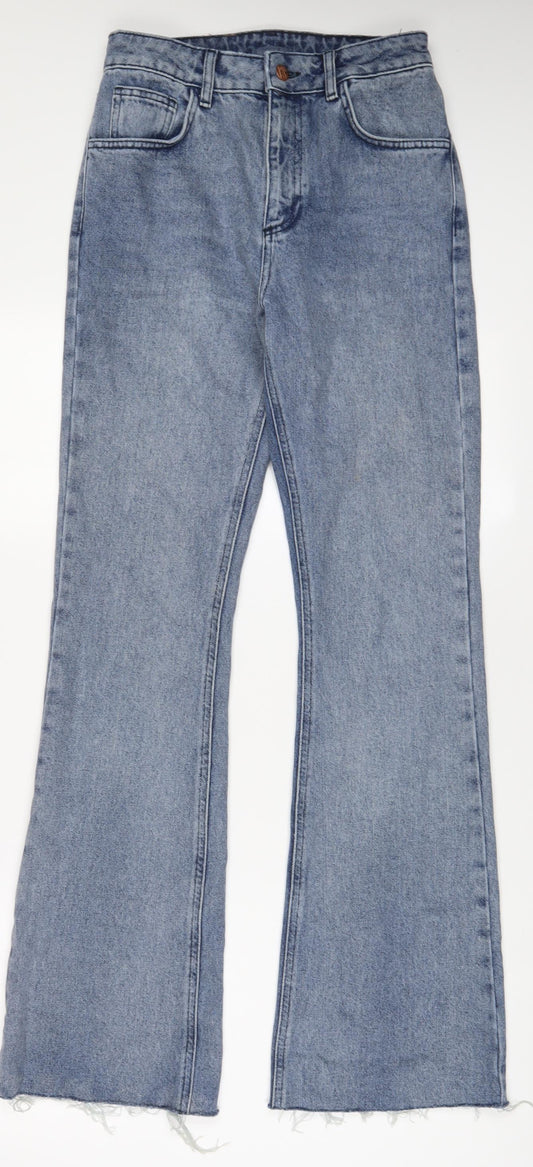 Reclaimed Vintage Womens Blue Cotton Flared Jeans Size 26 in L31 in Regular Zip