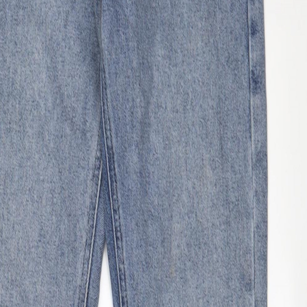 Reclaimed Vintage Womens Blue Cotton Flared Jeans Size 26 in L31 in Regular Zip