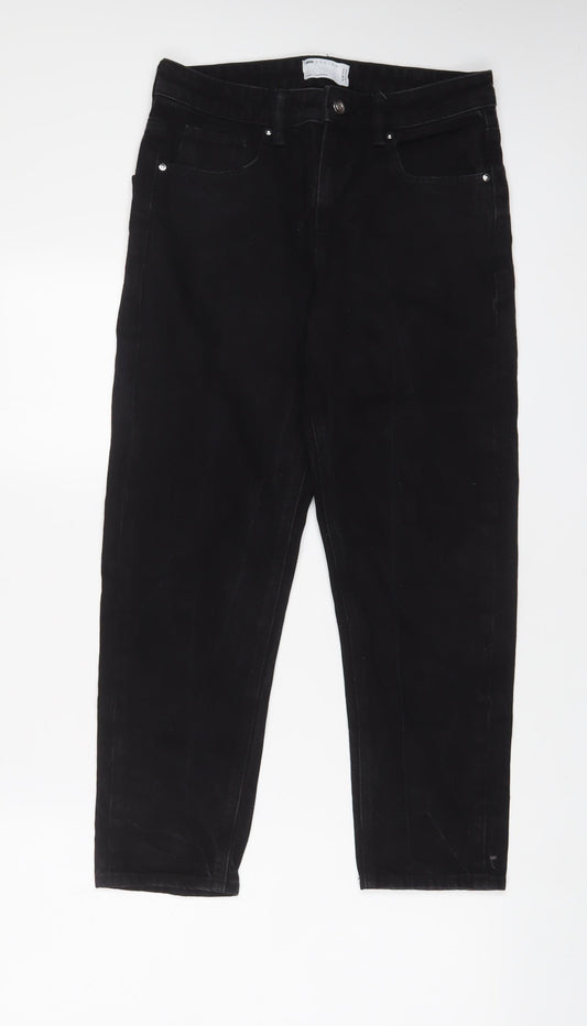 ASOS Womens Black Cotton Straight Jeans Size 28 in L30 in Regular Zip