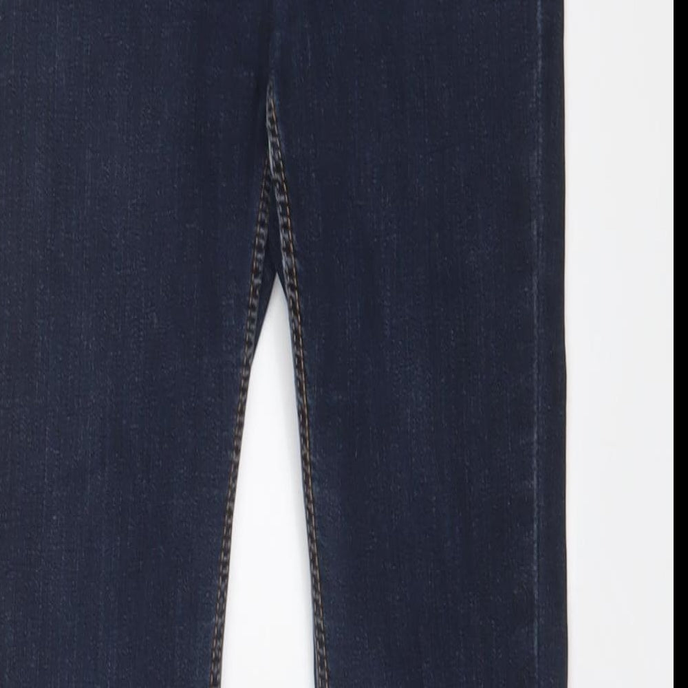 River Island Womens Blue Cotton Skinny Jeans Size 8 L28 in Regular Zip