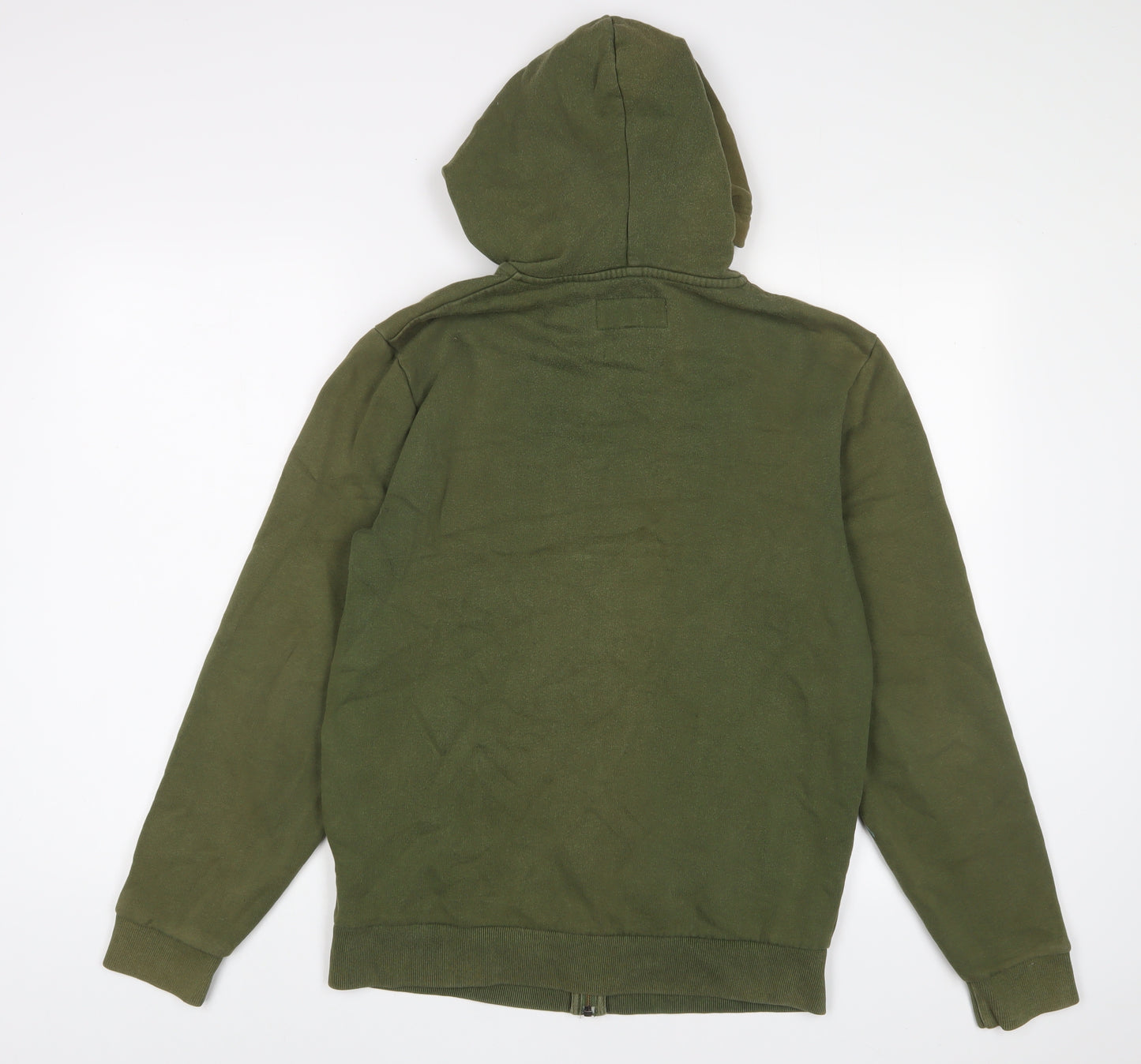 Jack Wills Mens Green Cotton Full Zip Hoodie Size S - Logo