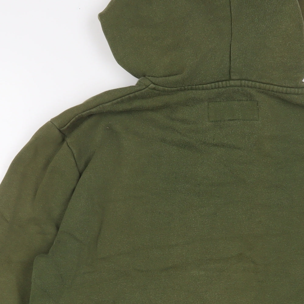 Jack Wills Mens Green Cotton Full Zip Hoodie Size S - Logo