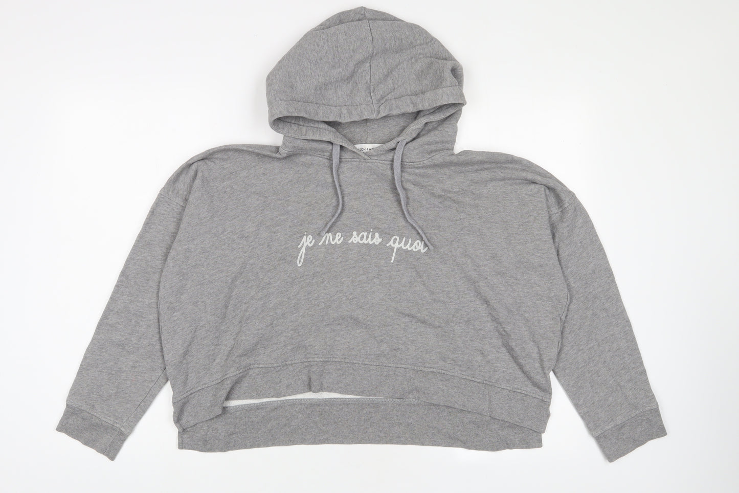 Maison Labiche Womens Grey Cotton Pullover Hoodie Size S Pullover - Cropped