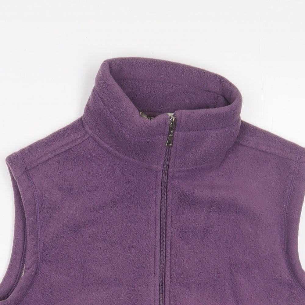 //text Womens Purple Gilet Jacket Size M Zip - Pockets