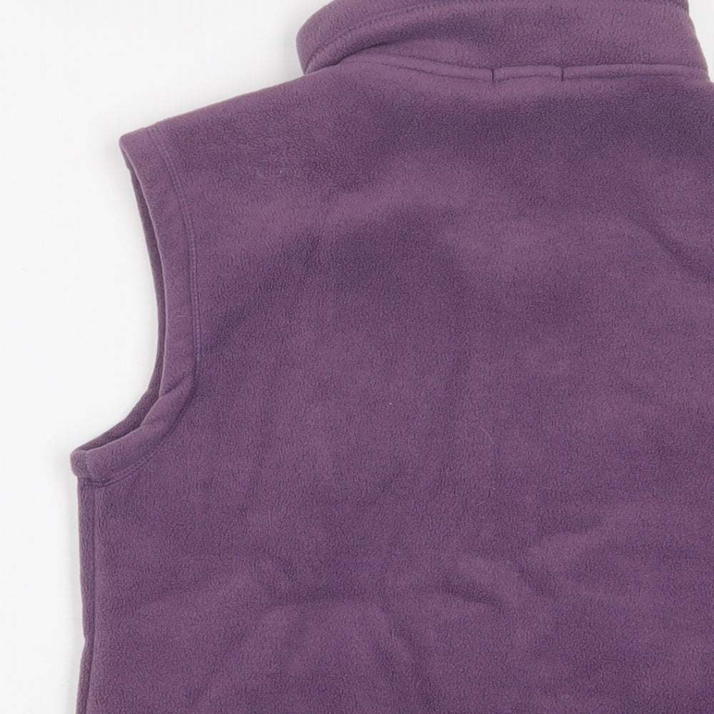 //text Womens Purple Gilet Jacket Size M Zip - Pockets