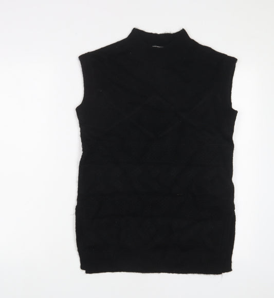 Per Una Womens Black Round Neck Acrylic Vest Jumper Size XS