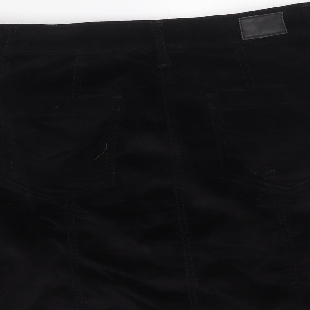 NEXT Womens Black Cotton A-Line Skirt Size 12 Zip