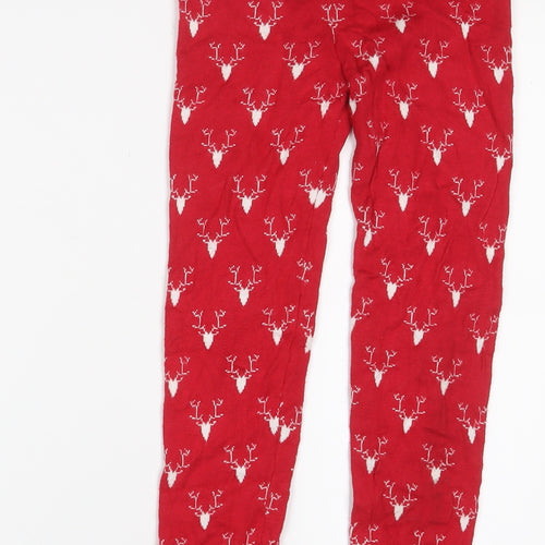 Pepperts Girls Red Geometric Viscose Capri Pyjama Pants Size 6-7 Years Pullover - 6-8 Years