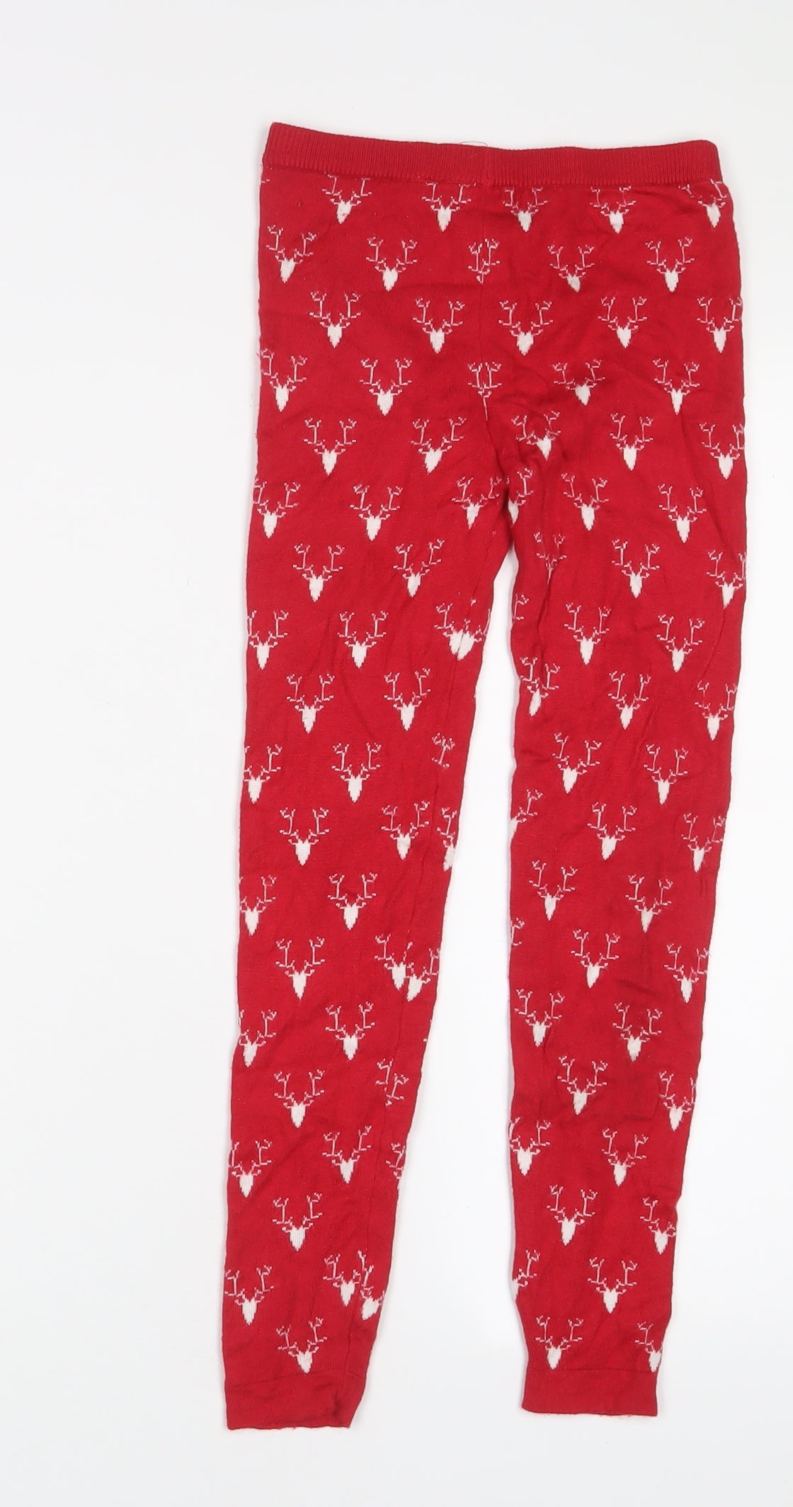 Pepperts Girls Red Geometric Viscose Capri Pyjama Pants Size 6-7 Years Pullover - 6-8 Years