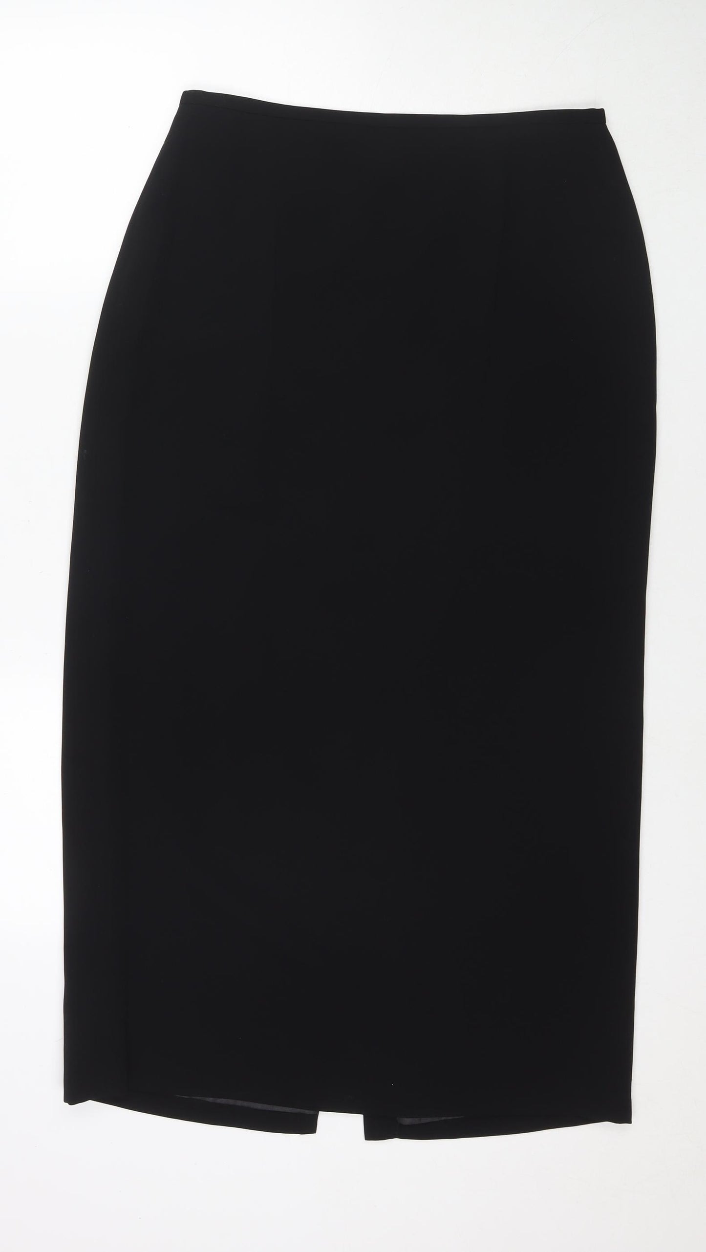 Chaus Womens Black Polyester Straight & Pencil Skirt Size 12 Zip