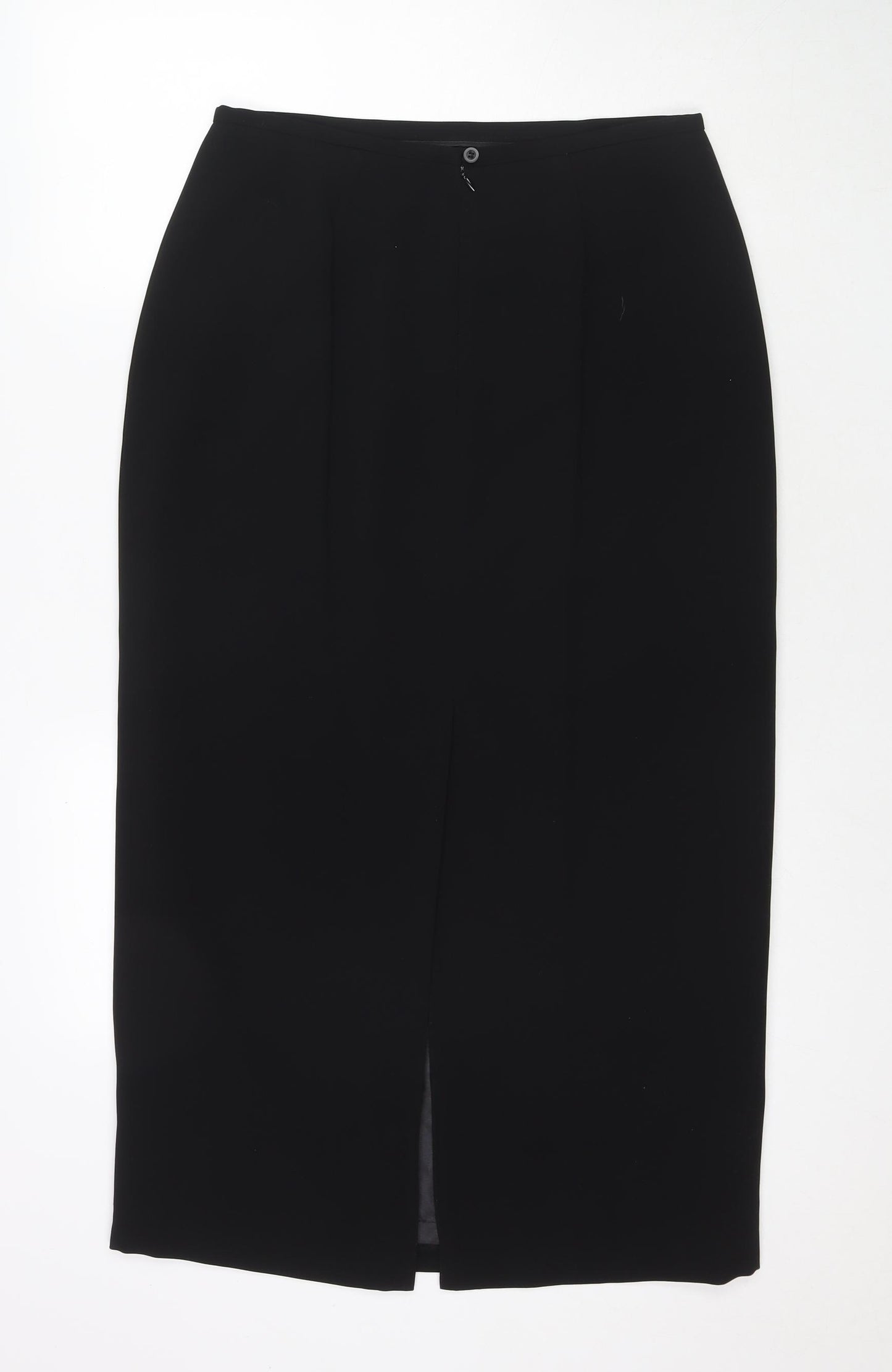 Chaus Womens Black Polyester Straight & Pencil Skirt Size 12 Zip