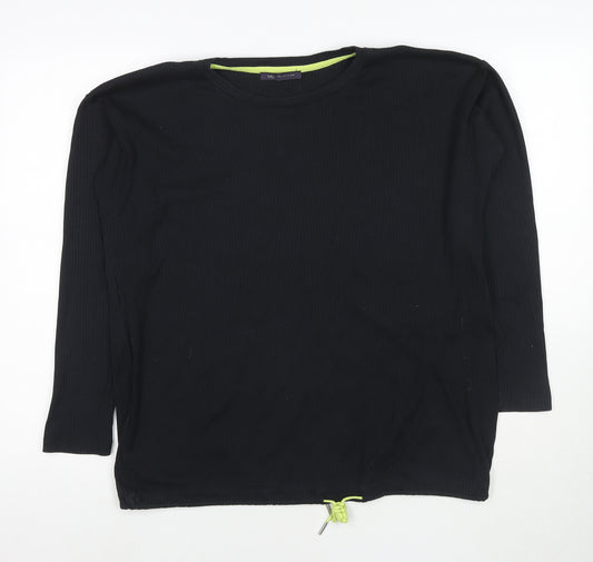 Marks and Spencer Womens Black Cotton Pullover Sweatshirt Size 16 Pullover