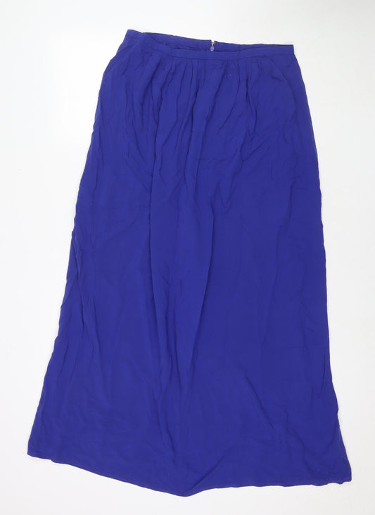 New Look Womens Blue Viscose Maxi Skirt Size 14 Zip