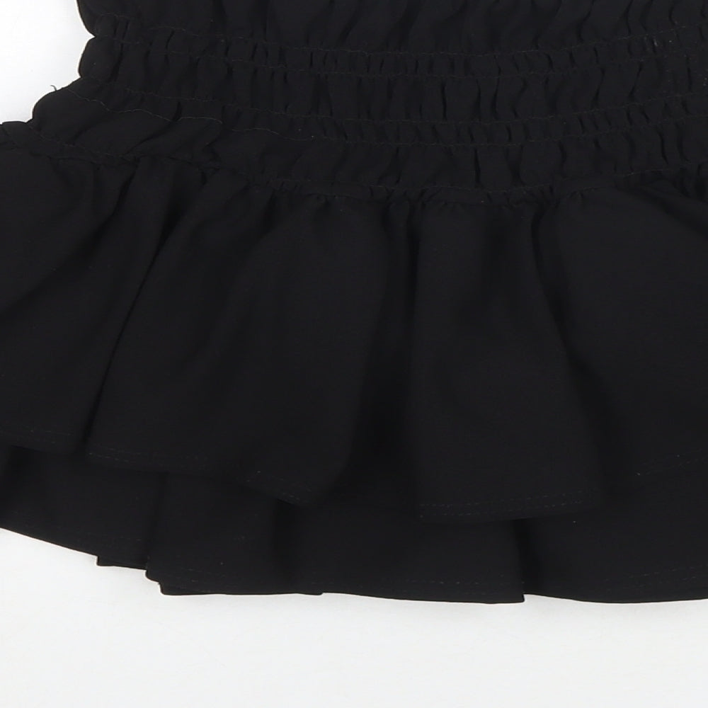 Quiz Womens Black Polyester Pleated Skirt Size 12