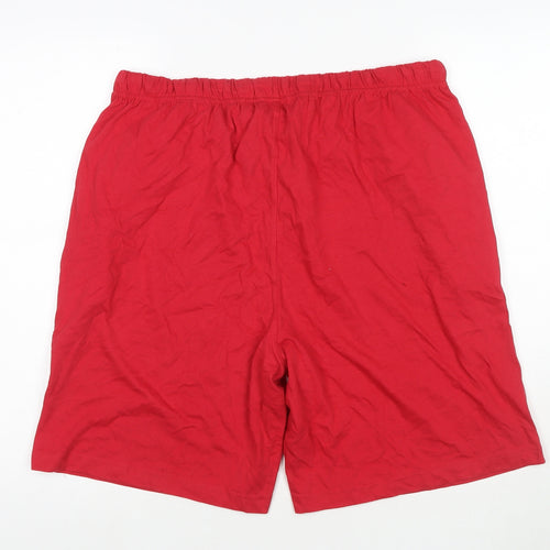 American Sweetheart Womens Red Cotton Utility Shorts Size L L8 in Regular Drawstring