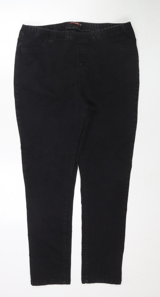 Savoir Womens Black Cotton Jegging Jeans Size 20 L30 in Regular